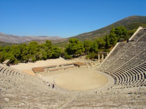 The stage of the 3rd-century theater at Epidavros.